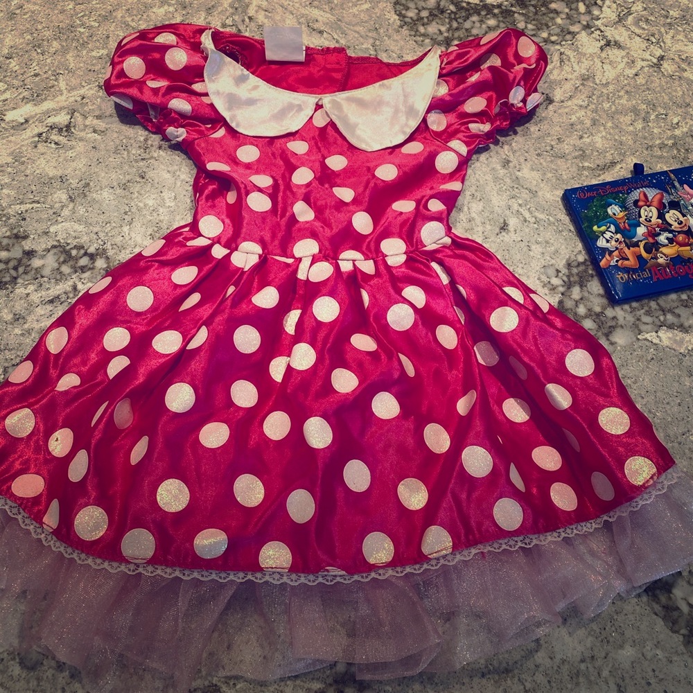 Pink polkadot mini dress